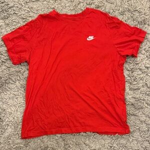 Nike Red Tee with White Logo
